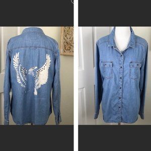 Harley-Davidson Black Label Denim Top w/ Eagle